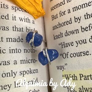 Stylish Blue Stone Earrings untreated sapphire